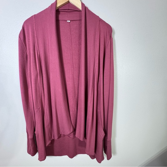 athleta  pranayama open front nirvana wrap in victorian berry size xs - Picture 4 of 10